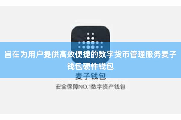 旨在为用户提供高效便捷的数字货币管理服务麦子钱包硬件钱包