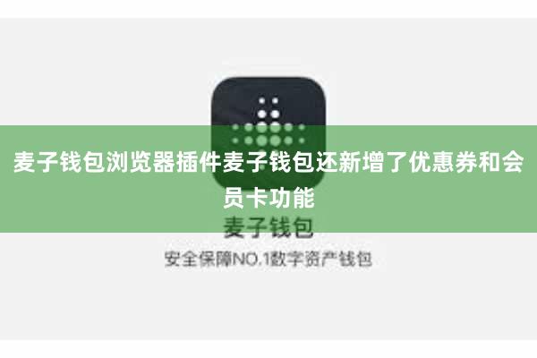 麦子钱包浏览器插件麦子钱包还新增了优惠券和会员卡功能