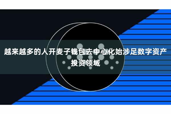 越来越多的人开麦子钱包去中心化始涉足数字资产投资领域